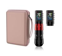 Bigcan Wireless Tattoo Pen Kit with 1600mAh Battery Professional Rotary Tattoo Machine with Adjustable 2.0-4.2mm Stroke for Lining Shading for Artists Beginners,Red,2 Batteries