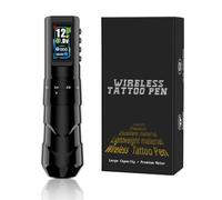 Bigcan Wireless Tattoo Pen Kit with 1600mAh Battery Professional Rotary Tattoo Machine with Adjustable 2.0-4.2mm Stroke for Lining Shading for Artists Beginners,Black,1 Battery