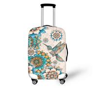Bigcardesigns Travel Luggage Protective Covers for 18"-30" Suitcase Elastic, Hummingbird Lotus Print, L(26"-30" cover), L(26"-28"cover)