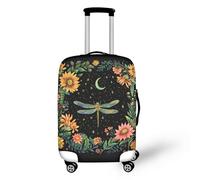 Bigcardesigns Travel Luggage Protective Covers for 18"-30" Suitcase Elastic, Moon Dragonfly Print, M(22"-25"cover), M(22"-24"cover)
