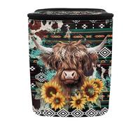BIGCARJOB Car Trash Bag Southwest Highland Cow Car Trash Interior Accessories for Back Seat Headrest Car Trash Bin Hanging Trash Bag for Car Garbage Can