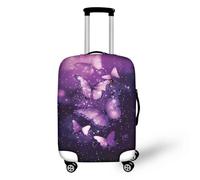 BIGCARJOB Luggage Cover Travel Suitcase Protector Bagggae Proof Fit 18-30inch Anti-scratch, Butterfly Purple Print, M(22"-24"cover), M(22"-24"cover)