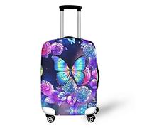 BIGCARJOB Luggage Cover Travel Suitcase Protector Bagggae Proof Fit 18-30inch Anti-scratch, Butterfly Rose, L(26"-28"cover), L(26"-28"cover)