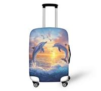 BIGCARJOB Luggage Cover Travel Suitcase Protector Bagggae Proof Fit 18-30inch Anti-scratch, Dolphin, S(18"-21"cover), S(18"-21"cover)