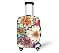 BIGCARJOB Luggage Cover Travel Suitcase Protector Bagggae Proof Fit 18-30inch Anti-scratch, Hippie Lotus Blossom, L(26"-28"cover), L(26"-28"cover)
