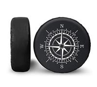 BIGCARJOB Spare Tire Cover Compass Black Universal Wheel Covers for Jeep Trailer RV SUV 14-19 Inch for Diameter 60-89cm Spare Tire Cover fit Most Vehicle