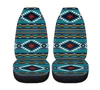 BIGCARJOB Tribal Aztec Car Seat Covers Front Seats Only Ethnic Boho Aztec Tribal Art Universal Automotive Seat Covers Full Set of 2 Pcs,Fits Most Cars SUV and Truck