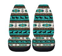 BIGCARJOB Universal American Style Bucket Seat Cover,Baja Print Front Car Seat Covers Set of 2 fit Vehicle Sedan SUV, Auto Interior Protector Horse Dreamcatcher Print