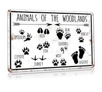 Bigccaee Animal Tracks Field Guide Metal Tin Signs Educational Knowledge Chart Poster Kids Living Room Farmhouse Classroom Wall Decor Giftses Retro Metal Tin Sign 8X12 Inches