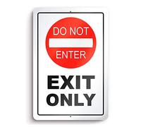 Bigccaee Exit only do not enter sign - aluminum do not enter exit only - not an entrance sign one way sign - do not enter signs outdoor exit only sign - exit sign 8×12 INCH