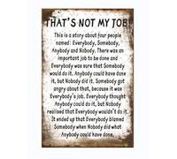 Bigccaee Funny Metal Tin Sign That'S Not My Job Story Sign Fun Wall Art Vintage Plague Retro Metal Tin Sign 8X12 Inches