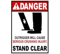 Bigccaee Metal sign danger outrigger will cause serious crushing injury decal multi-pack sign for outdoor & indoor 8×12 INCH