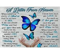 Bigccaee Metal Signs Plaques Wall Decor Hanging Art A Letter From Heaven Butterfly Posters Prints Art Sculpture Decorative For Home Bedroomes Retro Metal Tin Sign 8X12 Inches