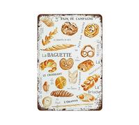Bigccaee Poster Of French Breads And Bakery Creative Tin Sign,Funny Novelty Metal Sign,Vintage Wall Decor For Home Door Garden Bar Restaurant Cafe Office Shop Retro Metal Tin Sign 8X12 Inches