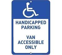 Bigccaee Restriction caution tin sign/handicapped parking van accessible only metal sign/garage parking yard aluminum sign 8×12 INCH
