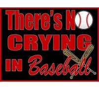 Bigccaee There'S No Crying In Baseball Sports Ball Glove And Bat Metal Sign Retro Metal Tin Sign 8X12 Inches