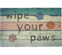 Bigccaee Wipe Your Paws Cute Paw Door Mat Non Skid Rugs Outdoor Or Indoor Floor Mats For Bathroom Kitchen Front Door Decorations Retro Metal Tin Sign 8X12 Inches