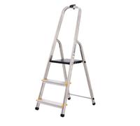 BiGDUG Aluminium Step Ladder - 3 Step Folding Ladder - Non-Slip Surface Hand Rails 3 Tread - Closed Height 1210 mm Platform Height 540 mm