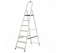 BiGDUG Aluminium Step Ladder - 7 Step Folding Ladder - Non-Slip Surface Hand Rails 7 Tread - Closed Height 2150 mm Platform Height 1400mm