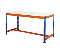 BiGDUG Blue & Orange T-Bar Workbench Melamine Workshop (915h x 1830w x 915d mm)