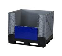 BiGDUG Collapsible Pallet Box - Heavy Duty Plastic Pallet Storage - 975H x 1000W x 1200D mm - Stackable Box Drop Down Doors (Single Door)