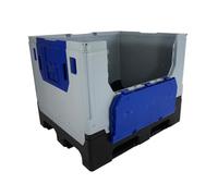 BiGDUG Collapsible Pallet Box - Heavy Duty Plastic Pallet Storage - 975H x 1000W x 1200D mm - Stackable Box Drop Down Doors (Double Door)