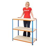 Bigdug Compact Workbench Big340 with 3 Levels 340 KgBlue, Orange 915 x 915 x 455 mm