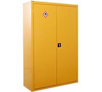 BiGDUG COSHH Storage Cabinet Steel 4 Shelves Lockable 1,200 x 460 x 1,800 mm Yellow