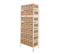 BiGDUG Document Storage Bay 7 Shelves Chipboard, Steel 915 x 455 x 2,240 mm Grey