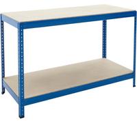 Bigdug Essentials Industrial Workbench - Chipboard Workstation Table - 900H X 1400W X 600D mm - 300 Kg Udl With Lower Shelf