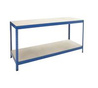 BiGDUG Essentials Industrial Workbench - Chipboard Workstation Table - 900H x 1800W x 600D mm - 300 kg UDL with Lower Shelf
