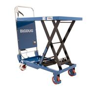 BiGDUG Essentials Manual Scissor Lift Table - Capacity 150 kg - Hydraulic Lift Table Cart Mobile Lifting Platform - Platform Size 740D x 450W mm - Lift Height 225-740 mm