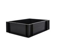 BiGDUG Essentials Recycled Euro Stacking Box - Black Storage Box - 117h x 300w x 400d mm - 10 Litre