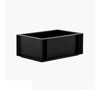 BiGDUG Essentials Recycled Euro Stacking Box - Black Storage Box - 120h x 200w x 300d mm - 6 Litre