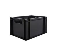 BiGDUG Essentials Recycled Euro Stacking Box - Black Storage Box - 230h x 300w x 400d mm - 20 Litre
