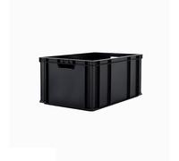 BiGDUG Essentials Recycled Euro Stacking Box - Black Storage Box - 280h x 400w x 600d mm - 67 Litre
