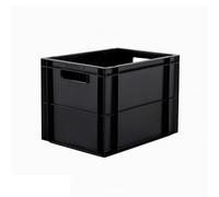 BiGDUG Essentials Recycled Euro Stacking Box - Black Storage Box- 290h x 300w x 400d mm - 34 Litre