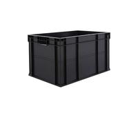 BiGDUG Essentials Recycled Euro Stacking Box - Black Storage Box - 340h x 400w x 600d mm - 67 Litre