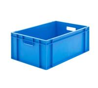 BiGDUG Euro Stacking Boxes - Heavy Duty Euro Containers Storage Box - Stackable Warehouse Crates (x4 Blue 230h x 400w x 600d mm)