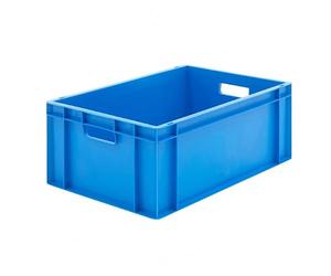BiGDUG Euro Stacking Boxes - Heavy Duty Euro Containers Storage Box - Stackable Warehouse Crates (x4 Blue 230h x 400w x 600d mm)
