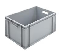 BiGDUG Euro Stacking Boxes - Heavy Duty Euro Containers Storage Box - Stackable Warehouse Crates (x4 Grey 290h x 400w x 600d mm)