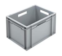 BiGDUG Euro Stacking Boxes - Heavy Duty Euro Containers Storage Box - Stackable Warehouse Crates (x8 Grey 230h x 300w x 400d mm)