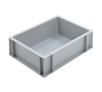 BiGDUG Euro Stacking Boxes - Heavy Duty Euro Containers Storage Box - Stackable Warehouse Crates (x8 Grey 120h x 300w x 400d mm)