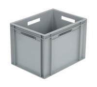 BiGDUG Euro Stacking Boxes - Heavy Duty Euro Containers Storage Box - Stackable Warehouse Crates (x8 Grey 290h x 300w x 400d mm)