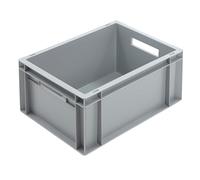 BiGDUG Euro Stacking Boxes - Heavy Duty Euro Containers Storage Box - Stackable Warehouse Crates (x8 Grey 175h x 300w x 400d mm)