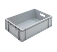 BiGDUG Euro Stacking Boxes - Heavy Duty Euro Containers Storage Box - Stackable Warehouse Crates (x8 Grey 175h x 400w x 600d mm)