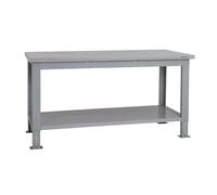 BiGDUG Height Adjustable Workbench - Heavy Duty Workshop Table - 877H x 1715W x 750D mm - Laminate Worktop Full Depth Lower Shelf