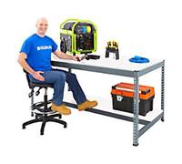 Bigdug Laminated Workbench with Half Depth and 1 Lower Shelf Big400 Steel, Melamine 915 x 1220 x 760 mm