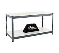 Bigdug Melamine Workbench Big400 with 2 Levels 400 Kg Galvanised Steel 915 x 1830 x 455 mm