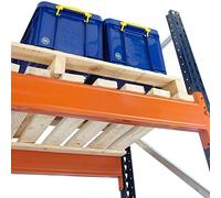 BiGDUG Pallet Racking Open Timber Decking 300kg Capacity per Level Warehouse Factory (2225w x 1100d mm)